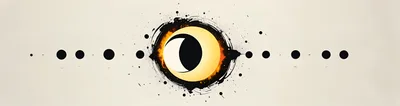 Abstract Solar Eclipse Illustration With Celestial Alignment