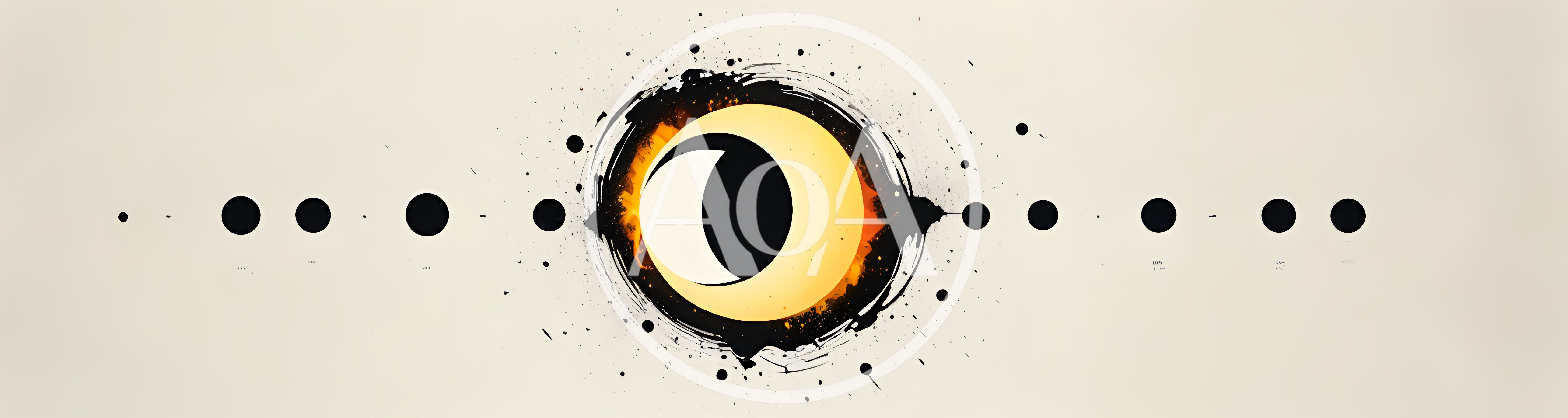 Abstract Solar Eclipse Illustration With Celestial Alignment