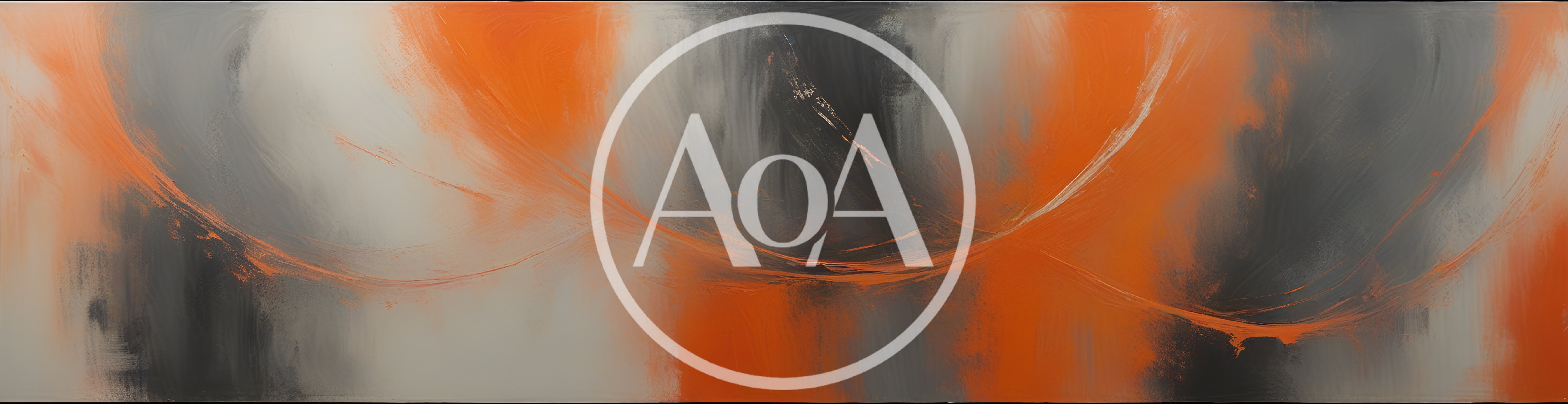 Abstract Oil Painting With Orange And Grey Swirls
