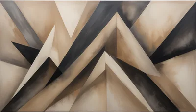 Abstract Geometric Painting With Sharp Angular Shapes