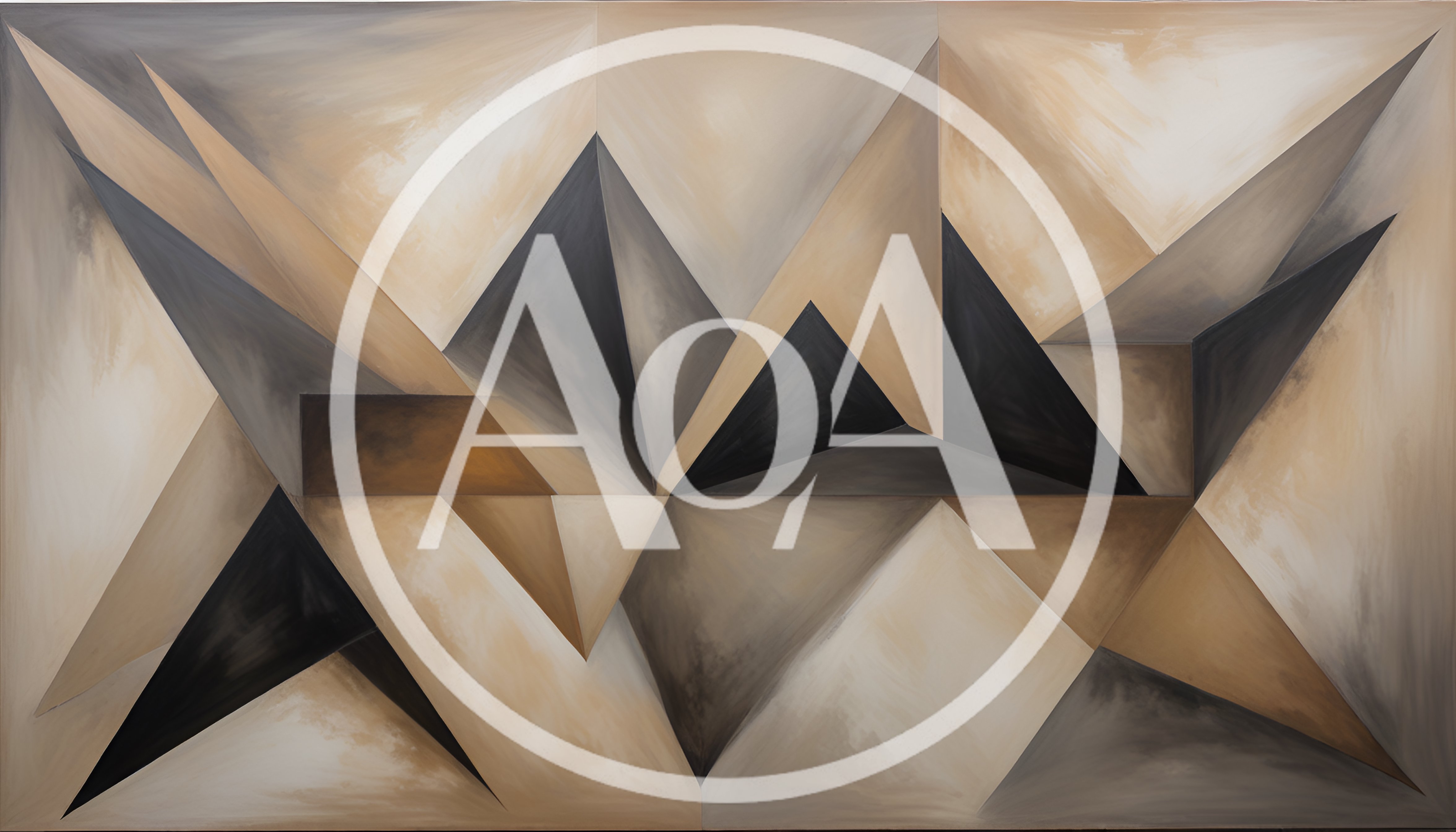 Abstract Geometric Oil Painting With Sharp Angular Shapes