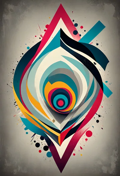 Abstract Geometric Peacock Feather Design