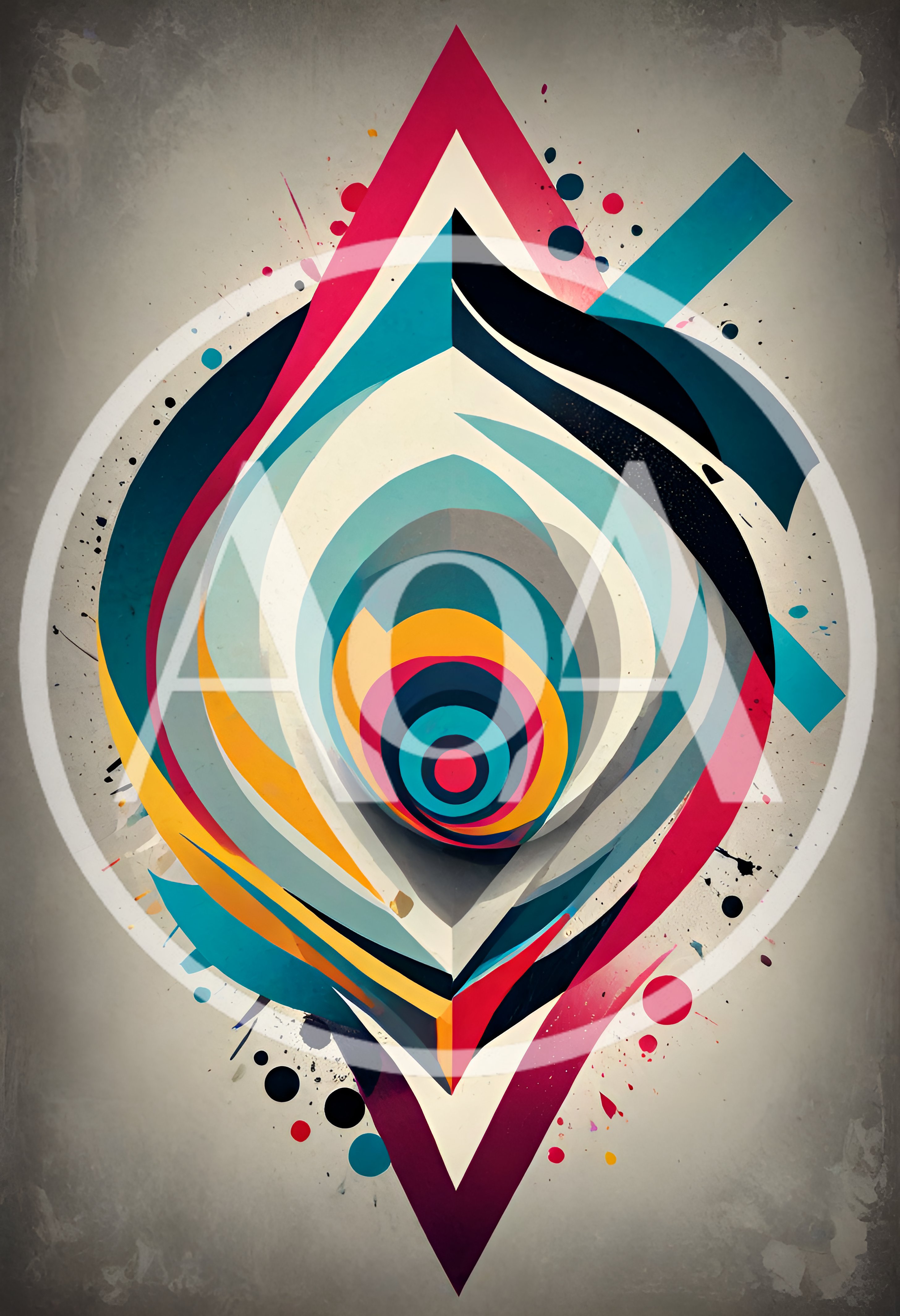 Abstract Geometric Peacock Feather Design
