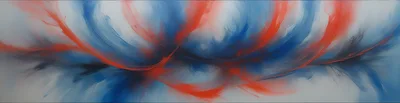 Abstract Fluid Motion Painting With Red And Blue Swirls