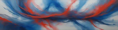 Abstract Fluid Painting With Red And Blue Swirls