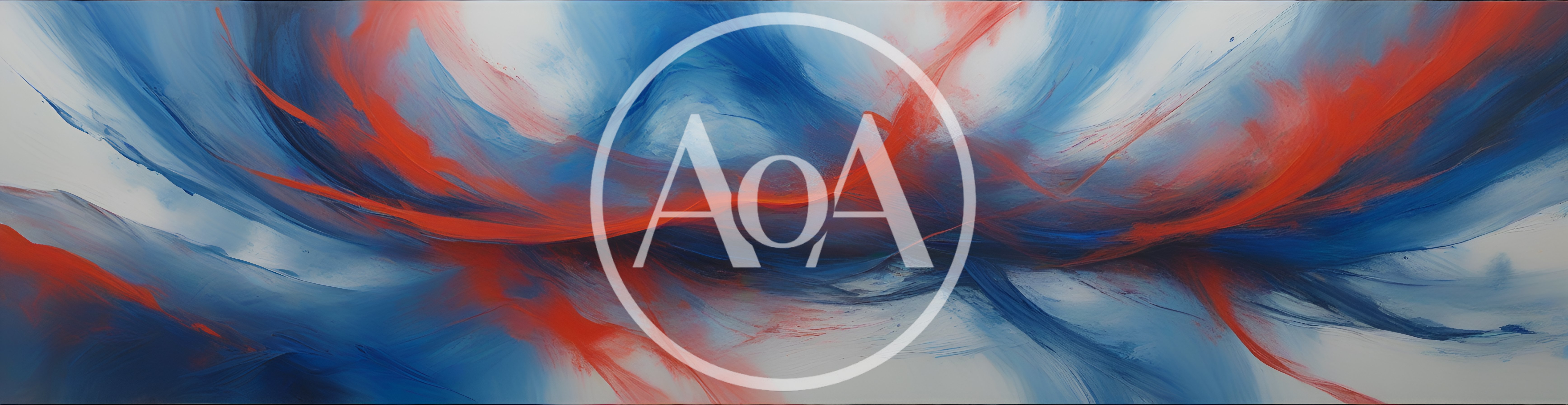 Abstract Fluid Painting With Red And Blue Swirls