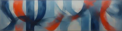 Abstract Painting With Sweeping Blue And Orange Brushstrokes