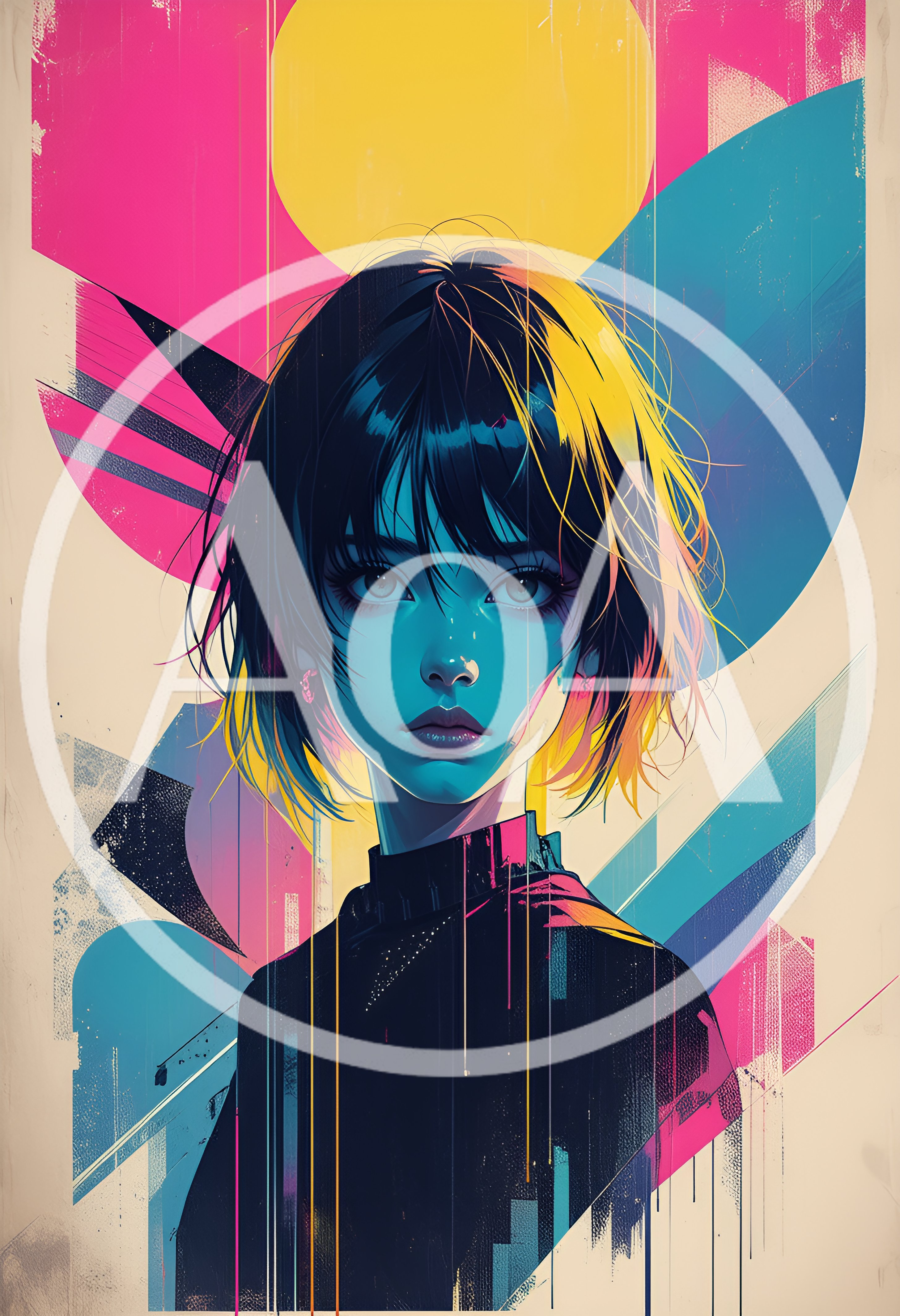 Stylized Digital Portrait Of A Young Woman