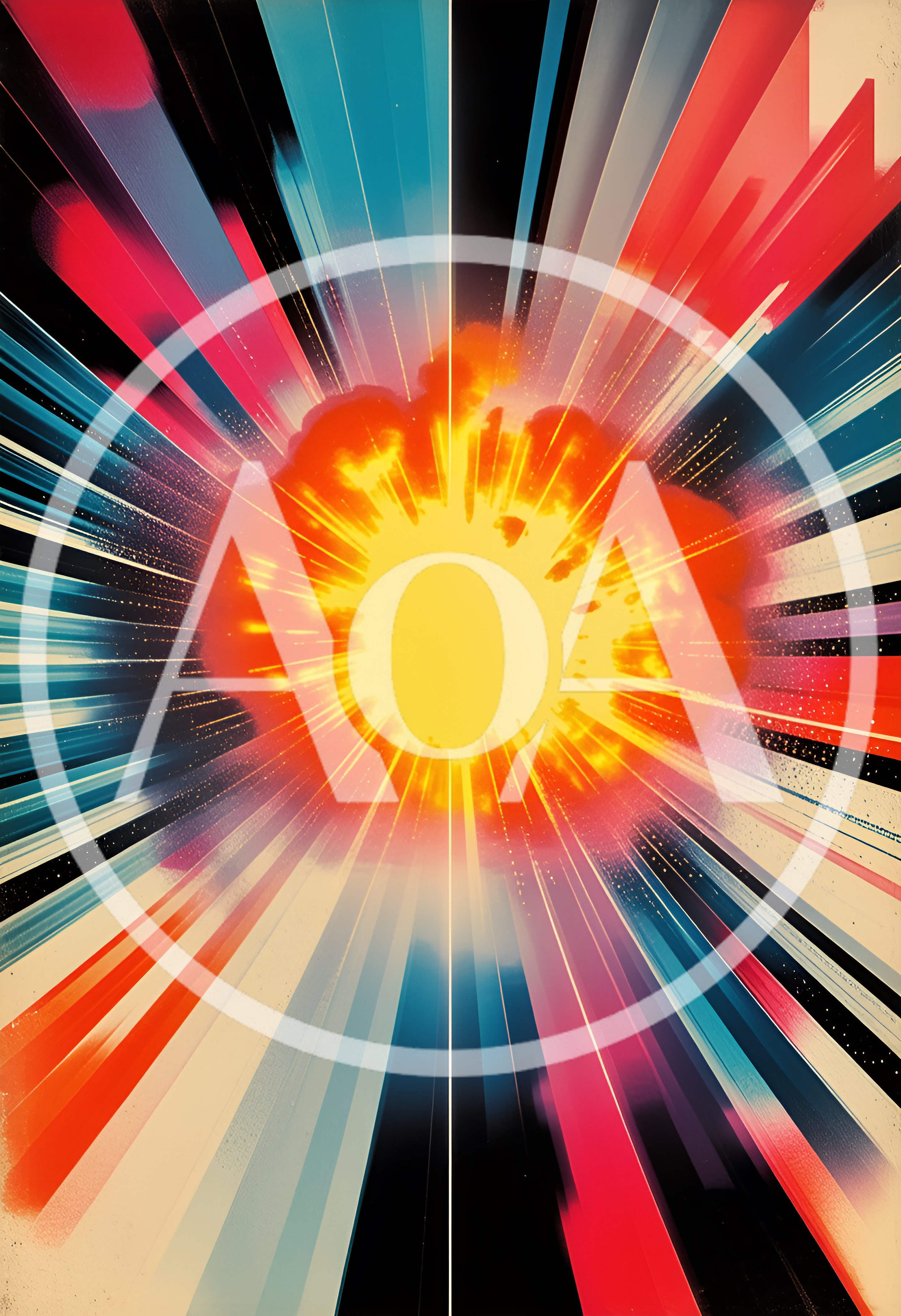 Abstract Explosion With Radiant Light Rays And Colors