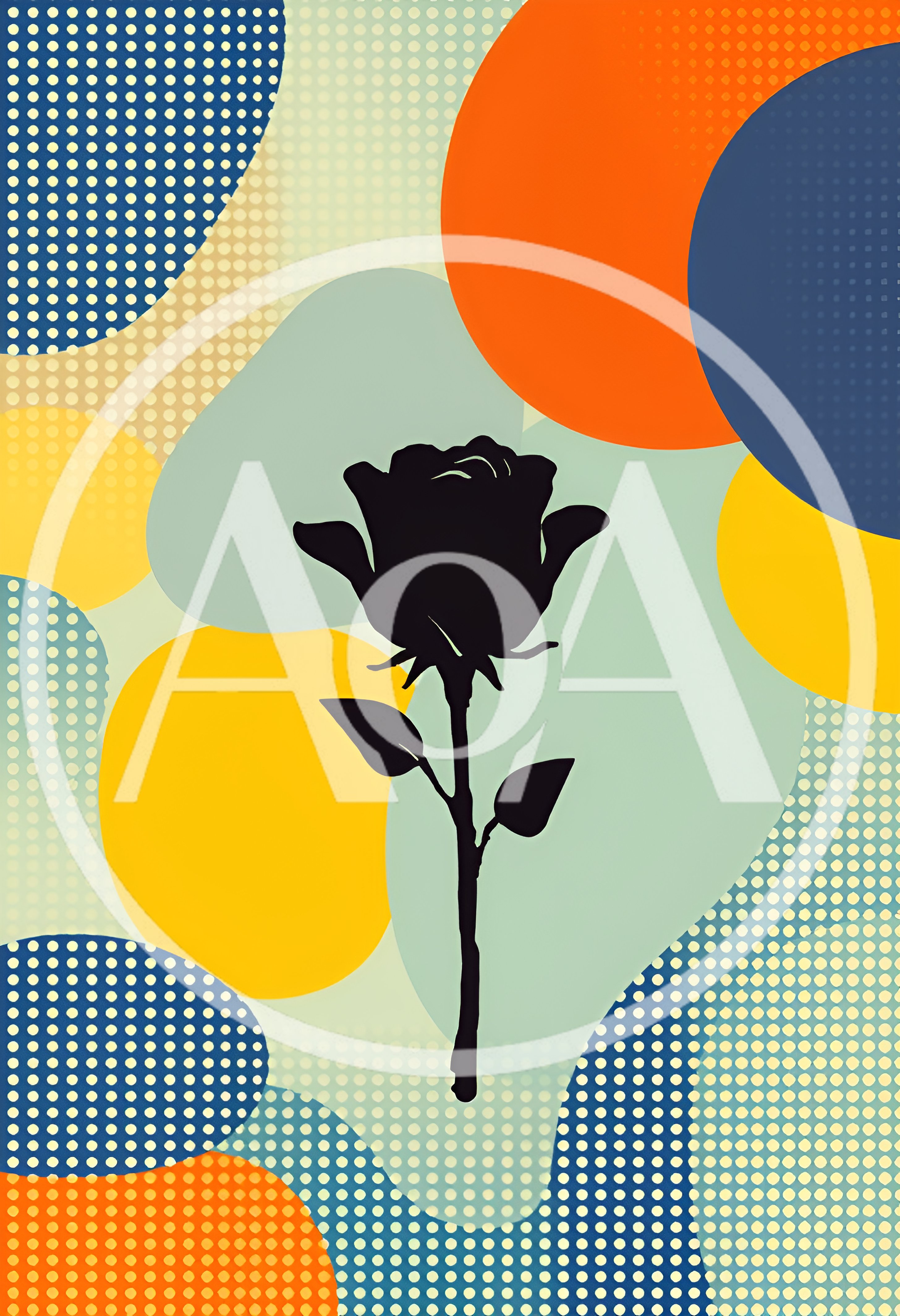 Abstract Minimalist Rose Silhouette Illustration