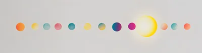 Abstract Minimalist Solar System Illustration With Glowing Sun