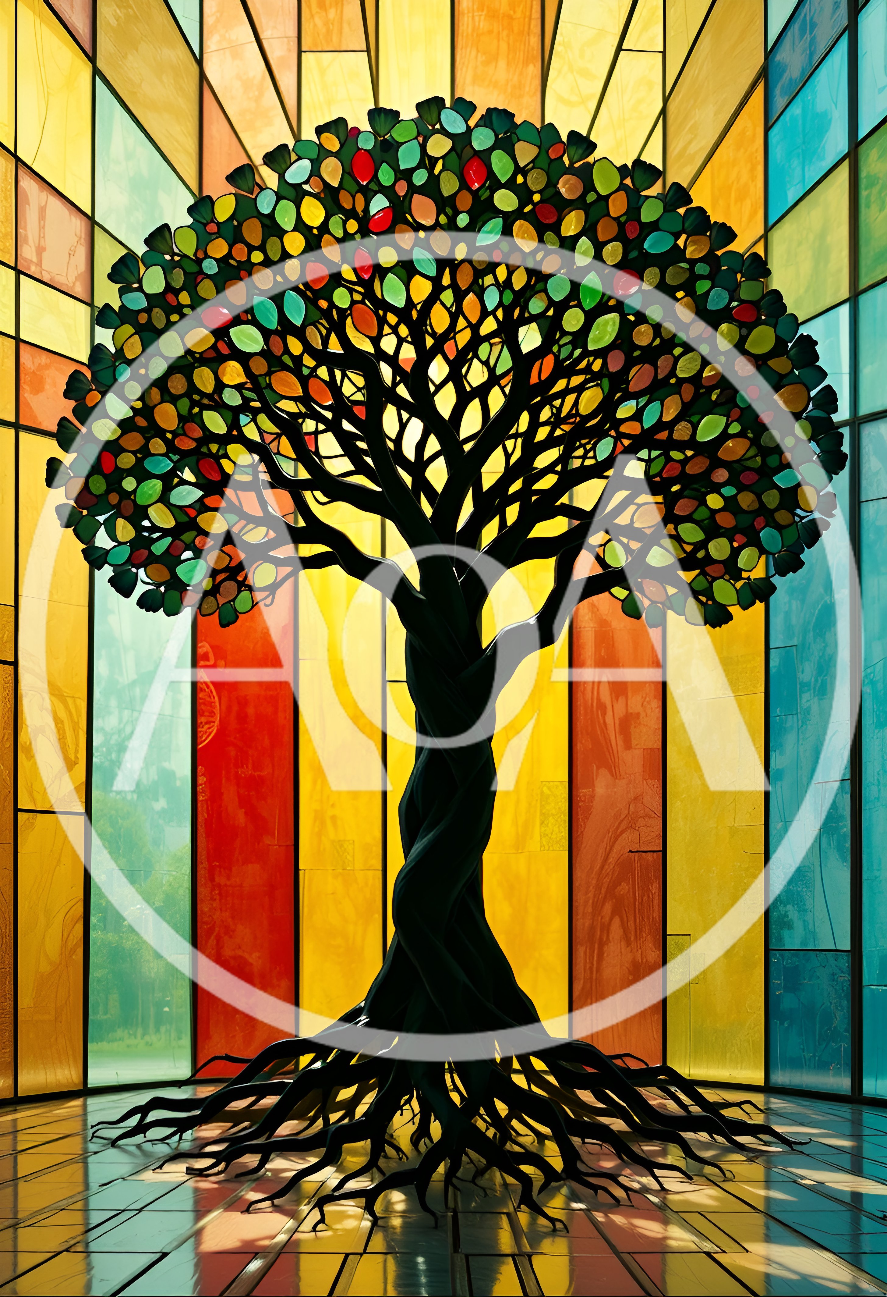 Stained Glass Tree Art Installation
