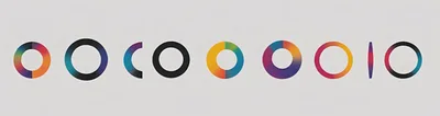 Abstract Circular Gradient Shapes On Light Background