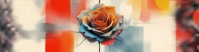 Abstract Artistic Rose With Vibrant Multicolored Petals