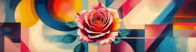 Abstract Digital Art Featuring A Vibrant Pink Rose