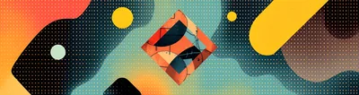 Abstract Geometric Pattern With Vibrant Shapes And Dots