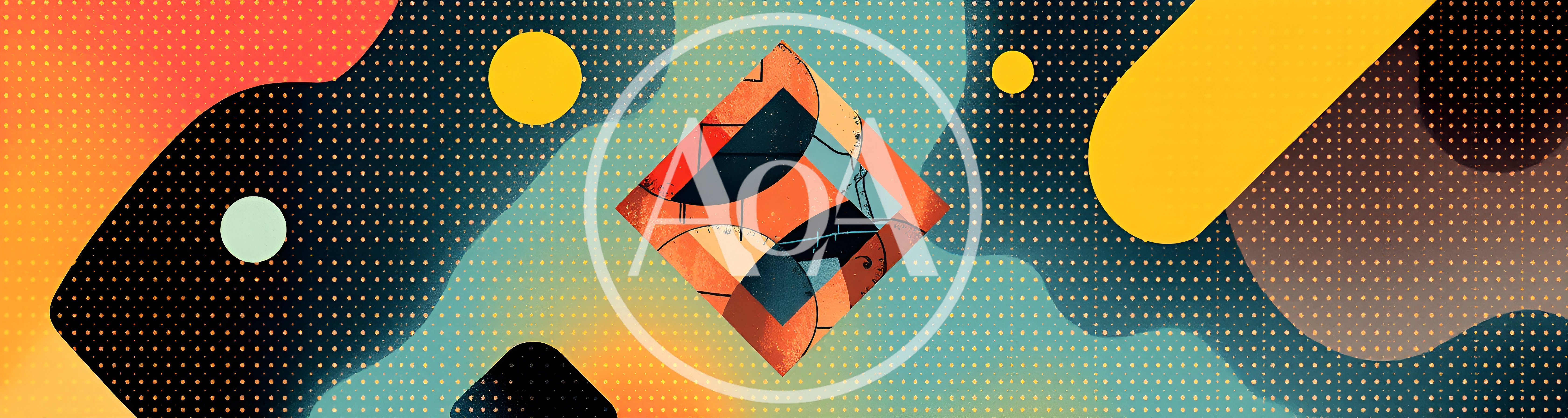 Abstract Geometric Pattern With Vibrant Shapes And Dots