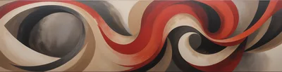 Abstract Swirling Curves In Red And Earth Tones