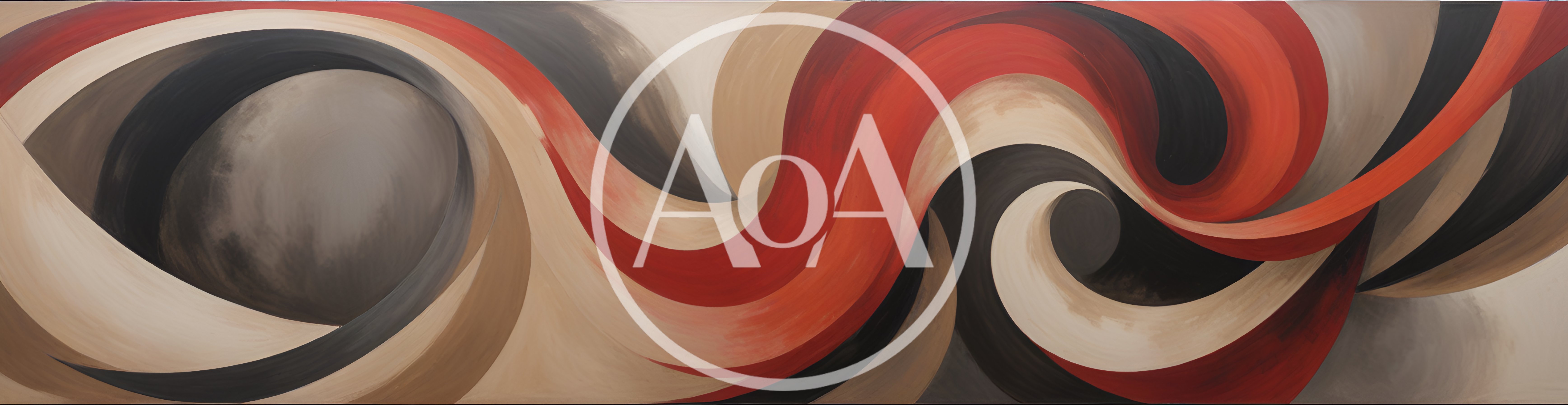 Abstract Swirling Curves In Red And Earth Tones