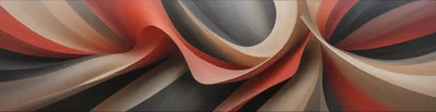 Abstract Flowing Curves In Red Beige And Black