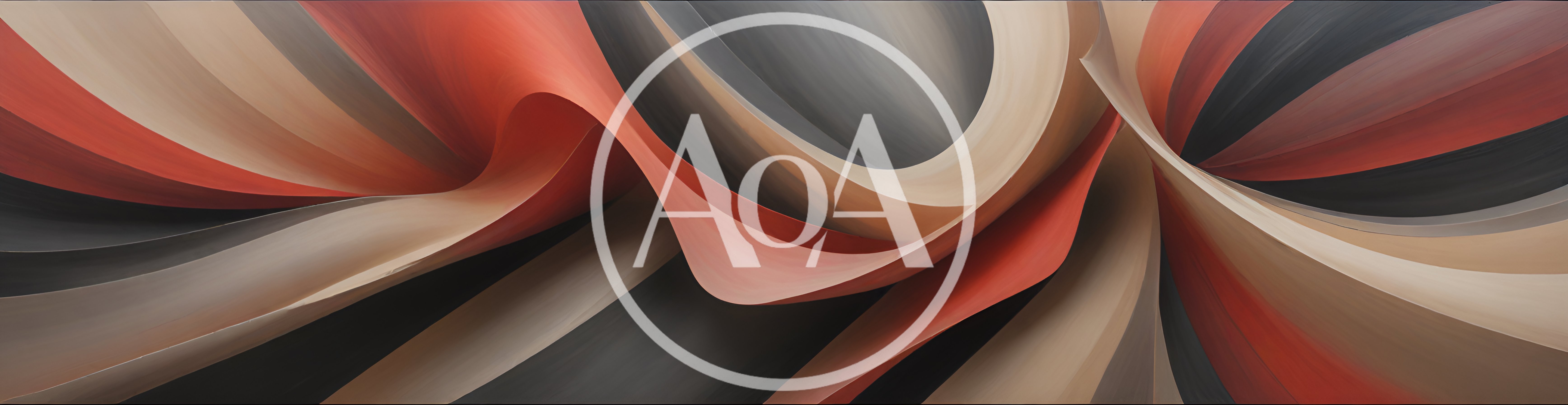 Abstract Flowing Curves In Red Beige And Black