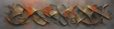 Abstract Metallic Ribbon Art With Rust Tones