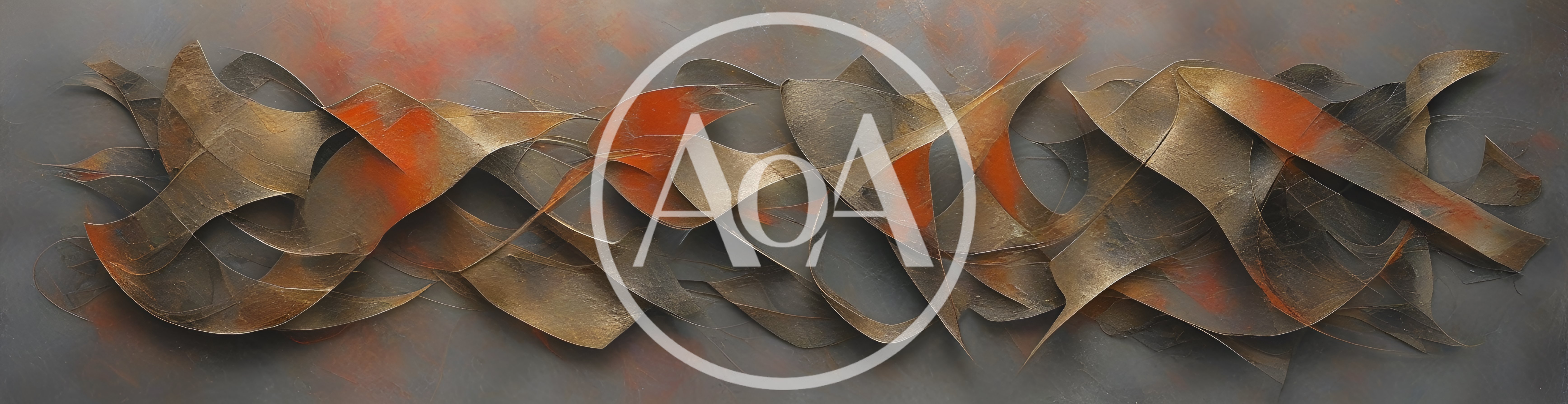 Abstract Metallic Ribbon Art With Rust Tones