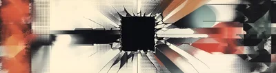 Abstract Digital Glitch Art With Central Black Void