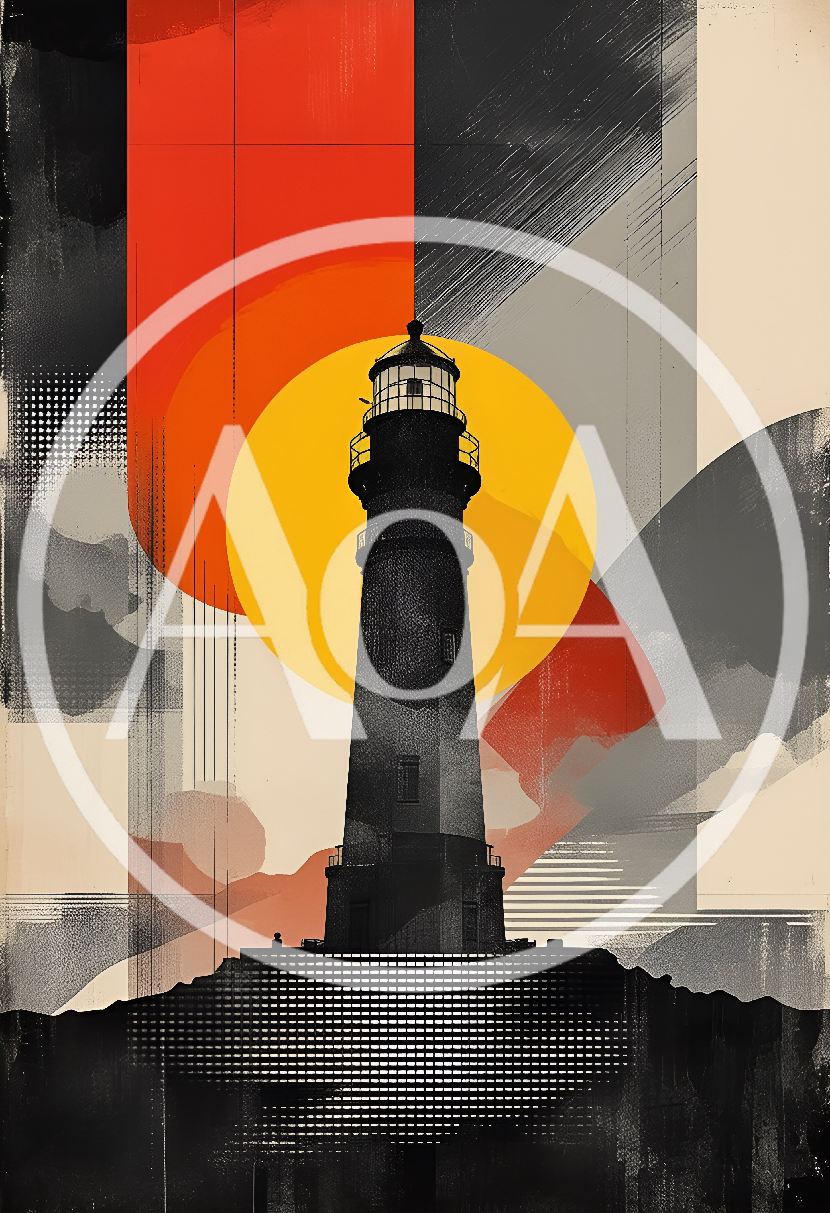 Abstract Graphic Illustration Of A Lighthouse