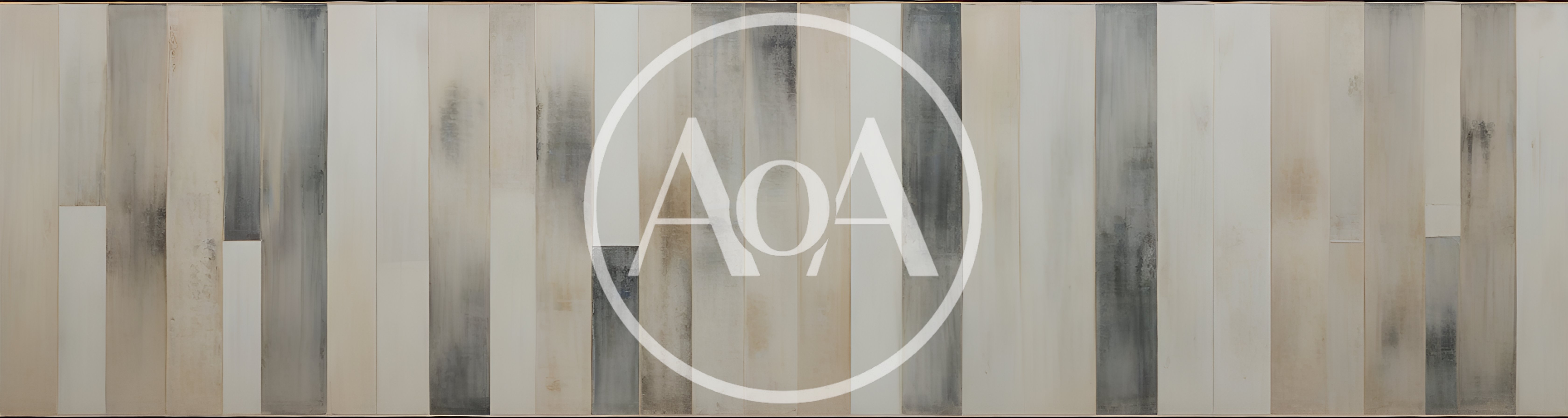 Abstract Painting With Vertical Grey And Beige Stripes