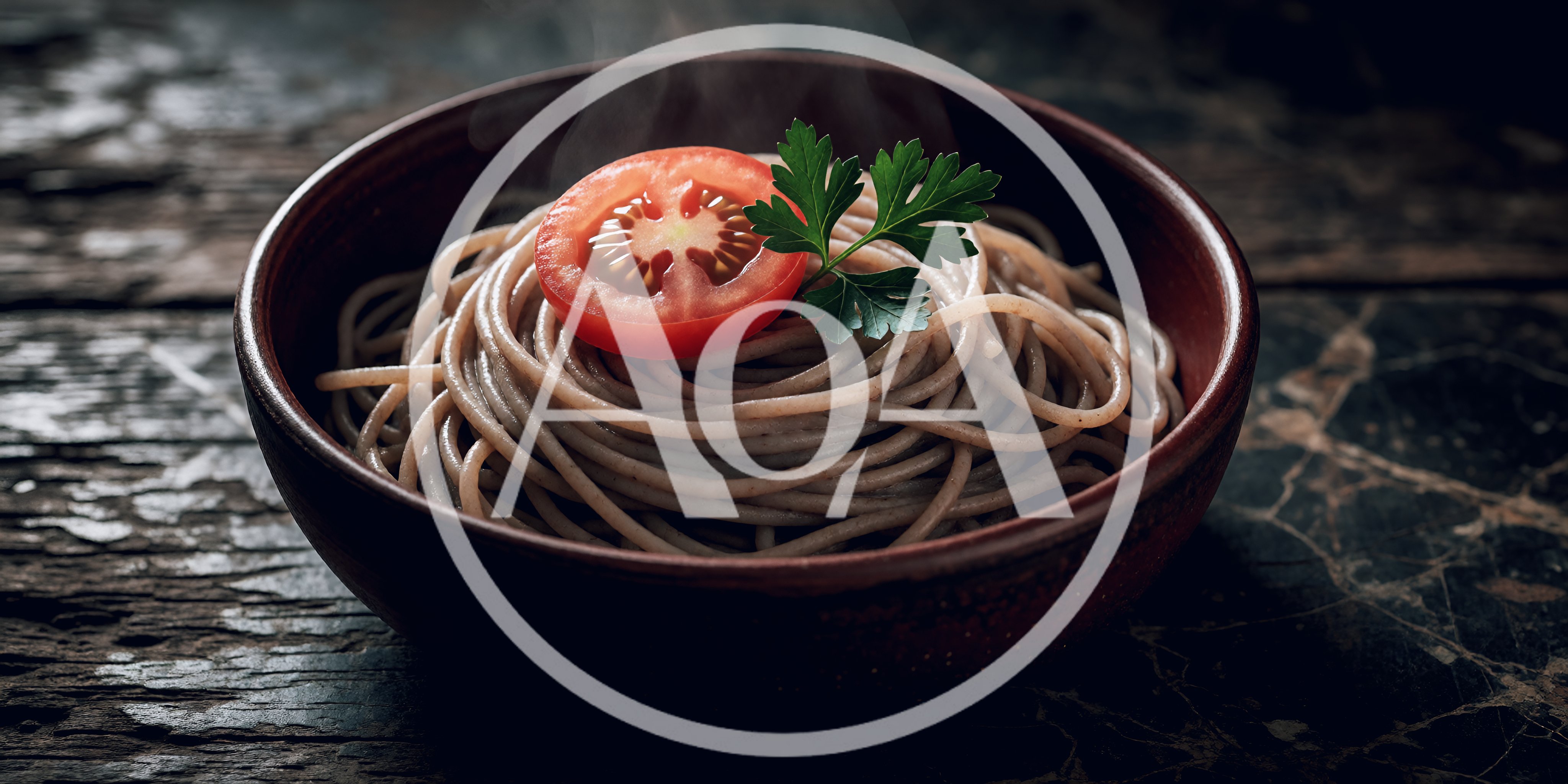 Steaming Bowl Of Whole Wheat Spaghetti With Tomato Garnish