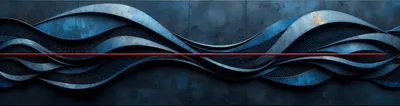 Abstract Metallic Blue Wave Background With Red Line