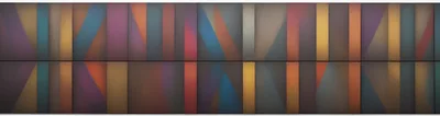 Abstract Geometric Wall Panel With Colorful Gradient Stripes