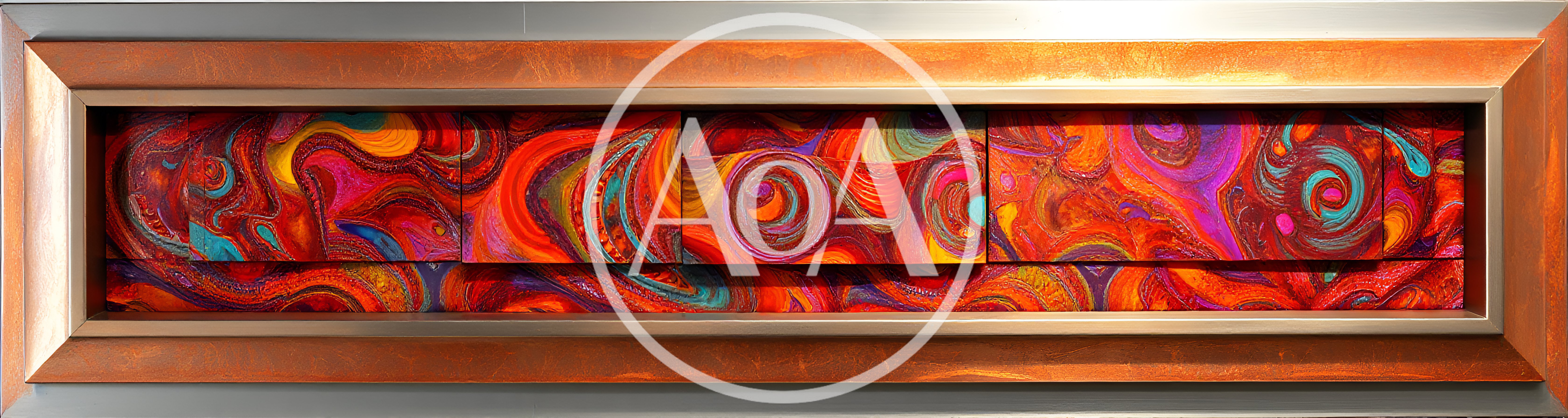 Abstract Multi Panel Wall Art With Vibrant Swirls
