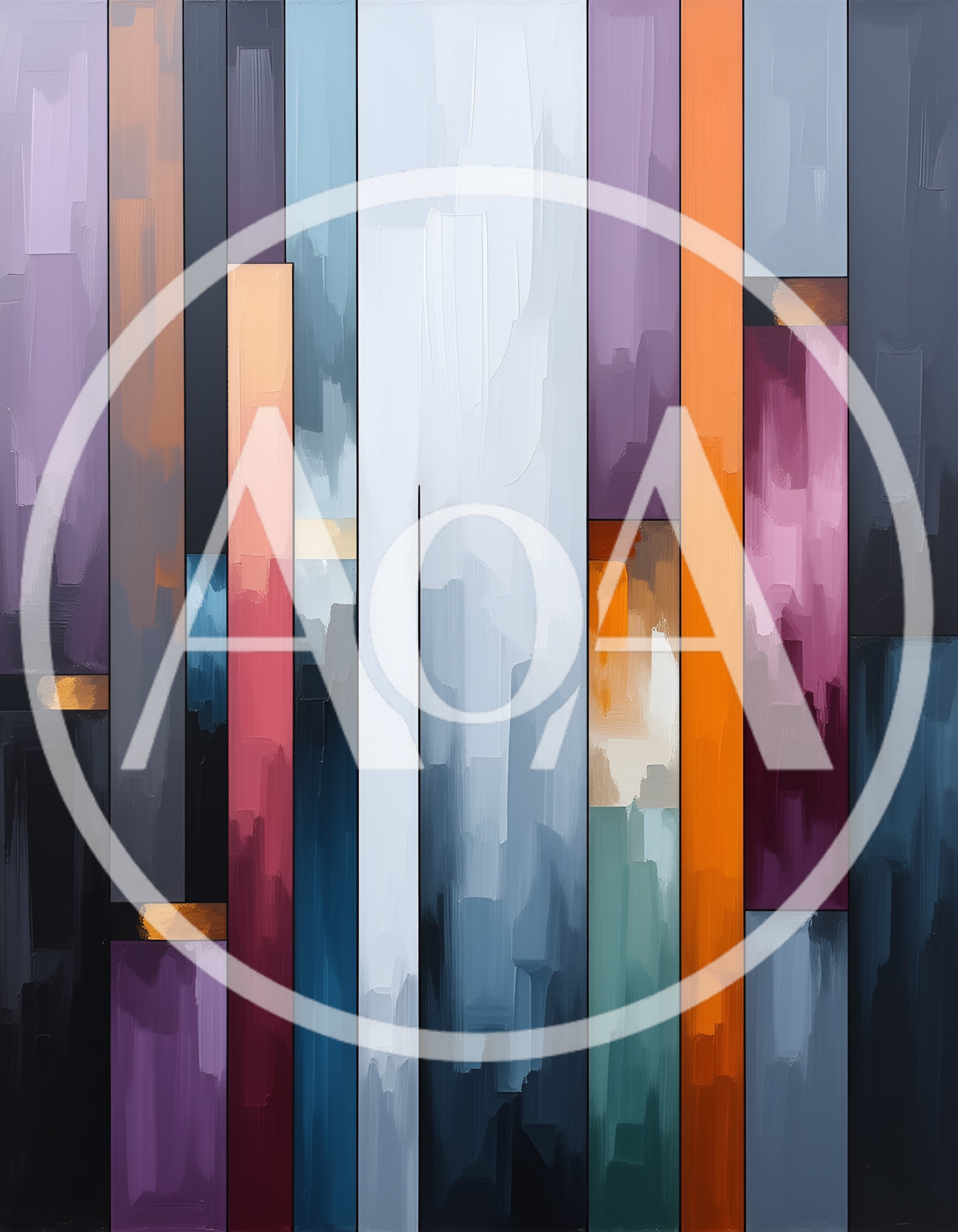 Abstract Vertical Color Block Oil Painting