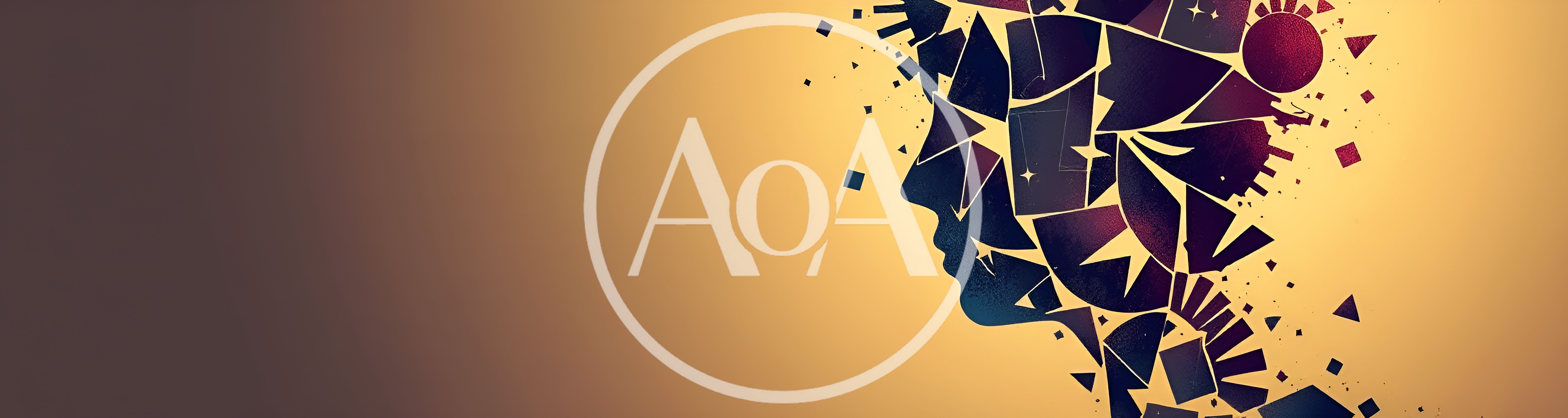 Abstract Human Profile Silhouette With Geometric Shattered Fragments