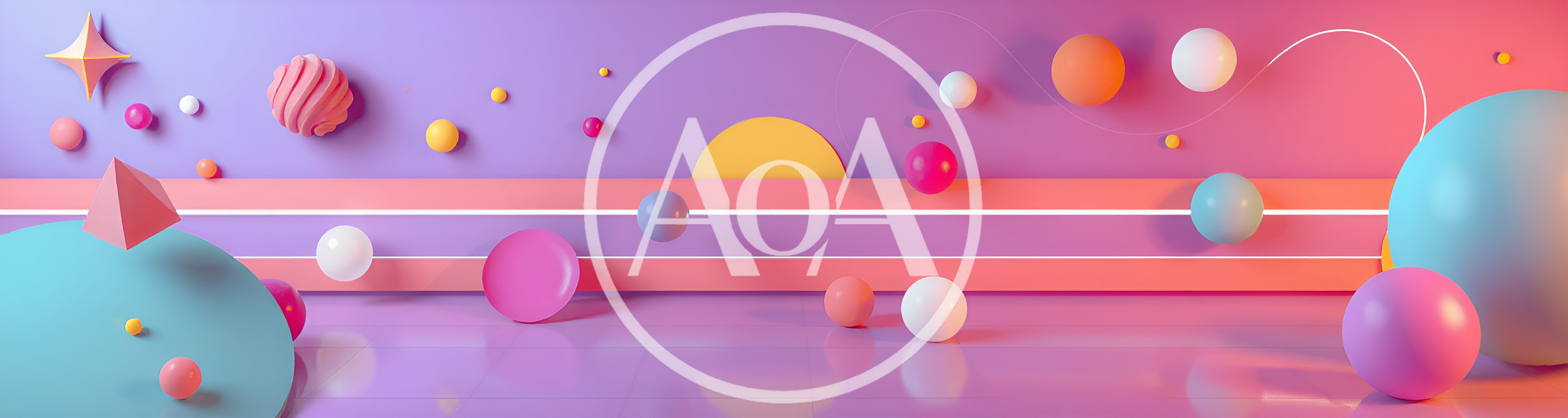 Abstract 3D Geometric Shapes In Vibrant Pastel Colors