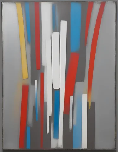 Abstract Painting With Vertical Colored Stripes