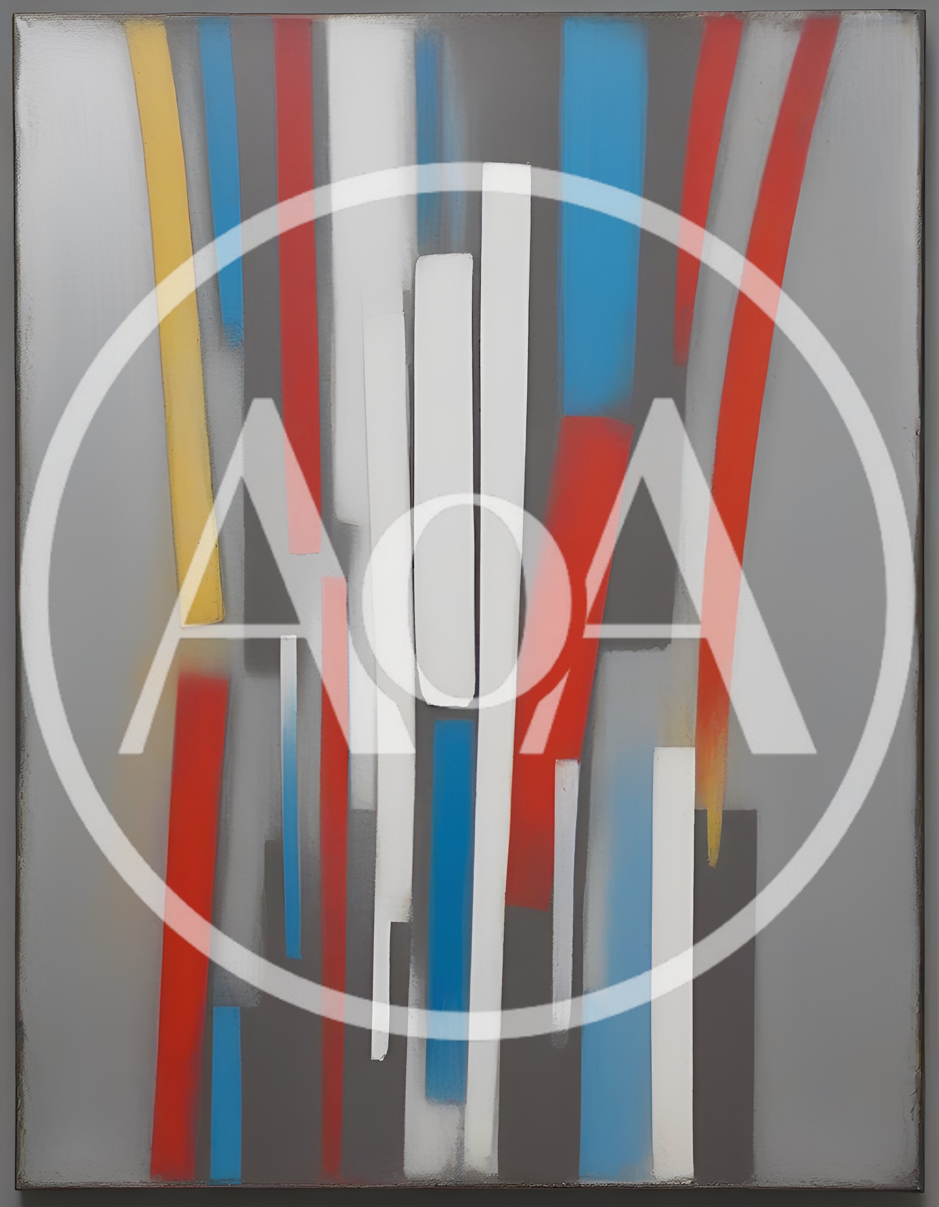 Abstract Painting With Vertical Colored Stripes