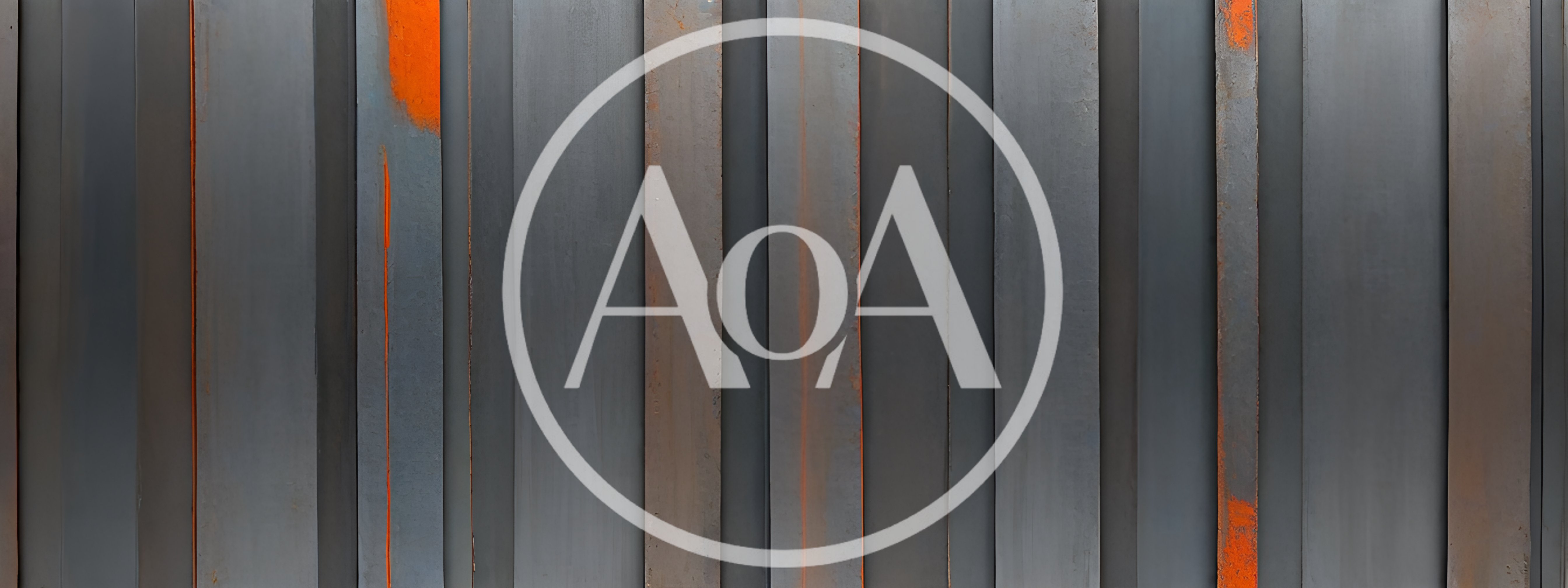 Industrial Metal Wall With Orange Rust Accents