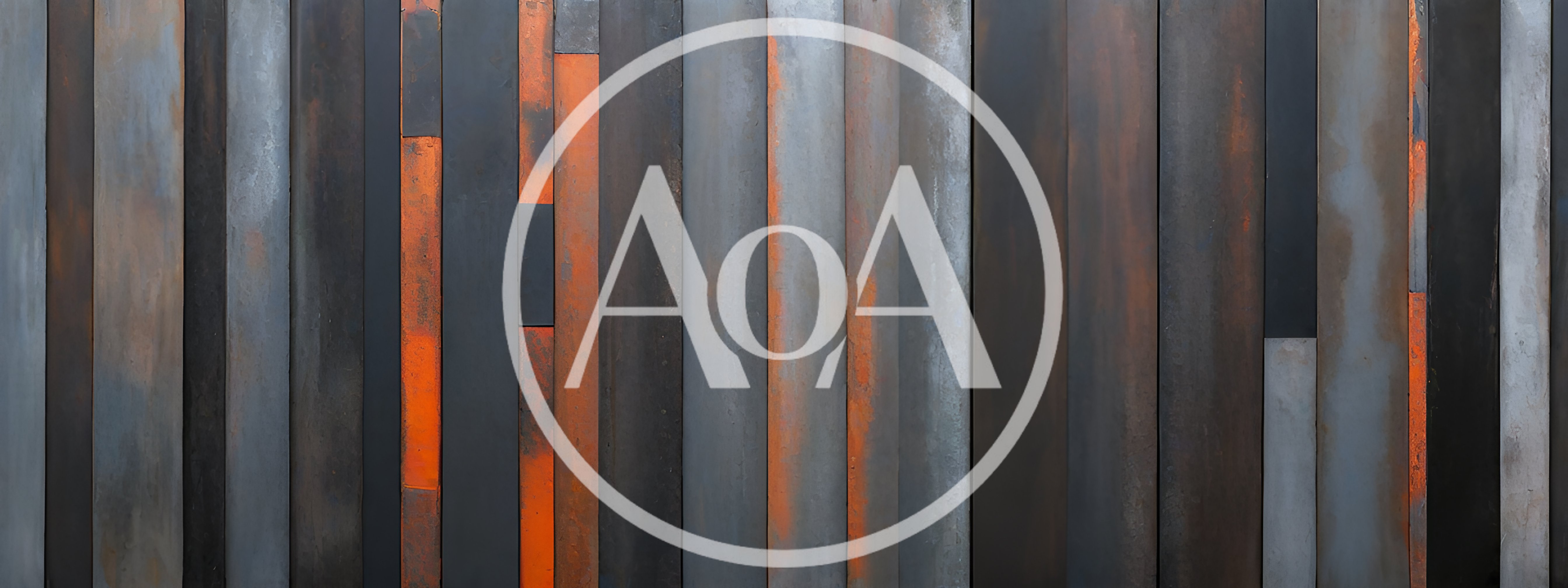 Abstract Industrial Metal Wall With Rust And Orange Accents