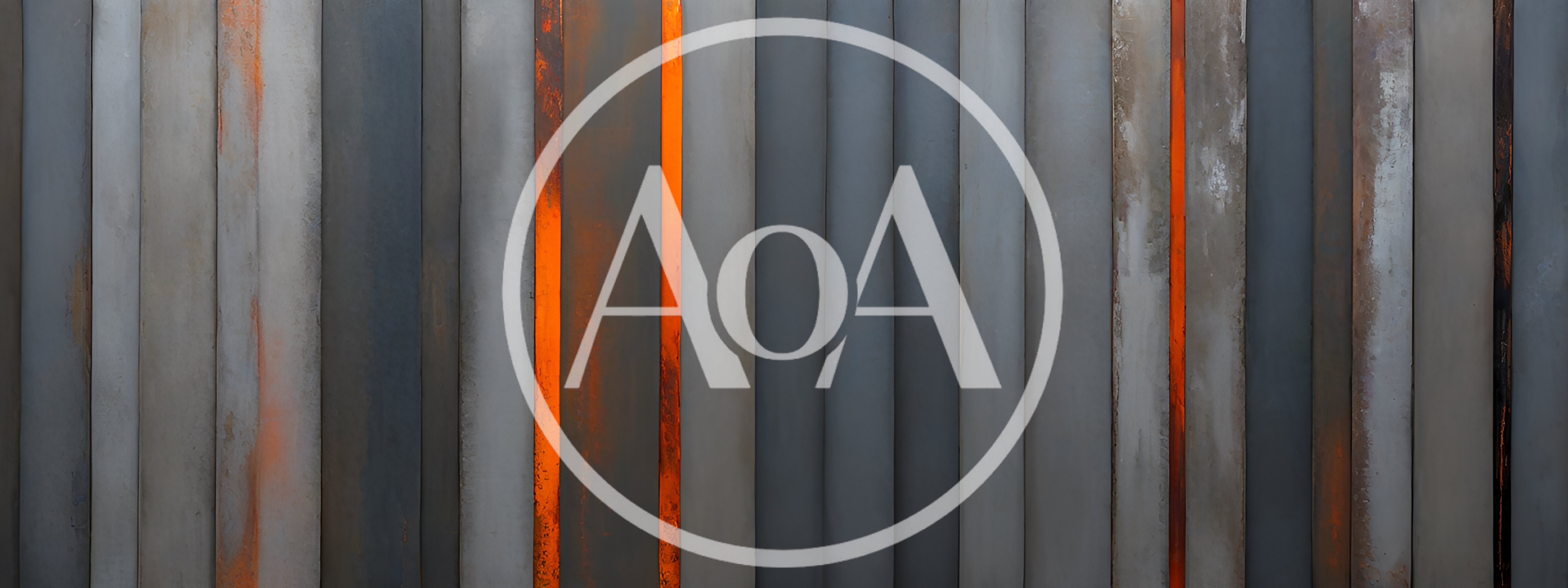 Abstract Industrial Metal Wall With Glowing Orange Accents