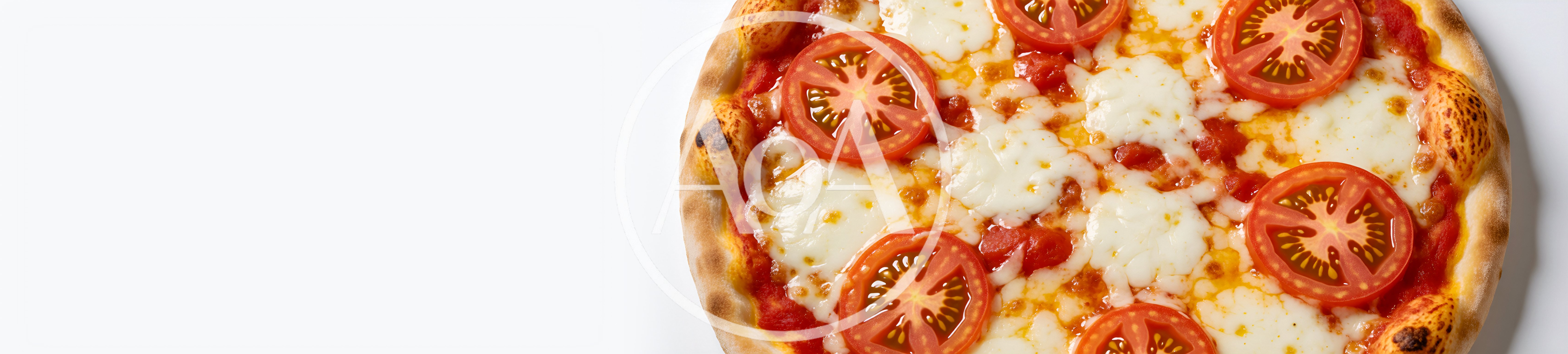 Fresh Margherita Pizza With Tomato Slices On White Background