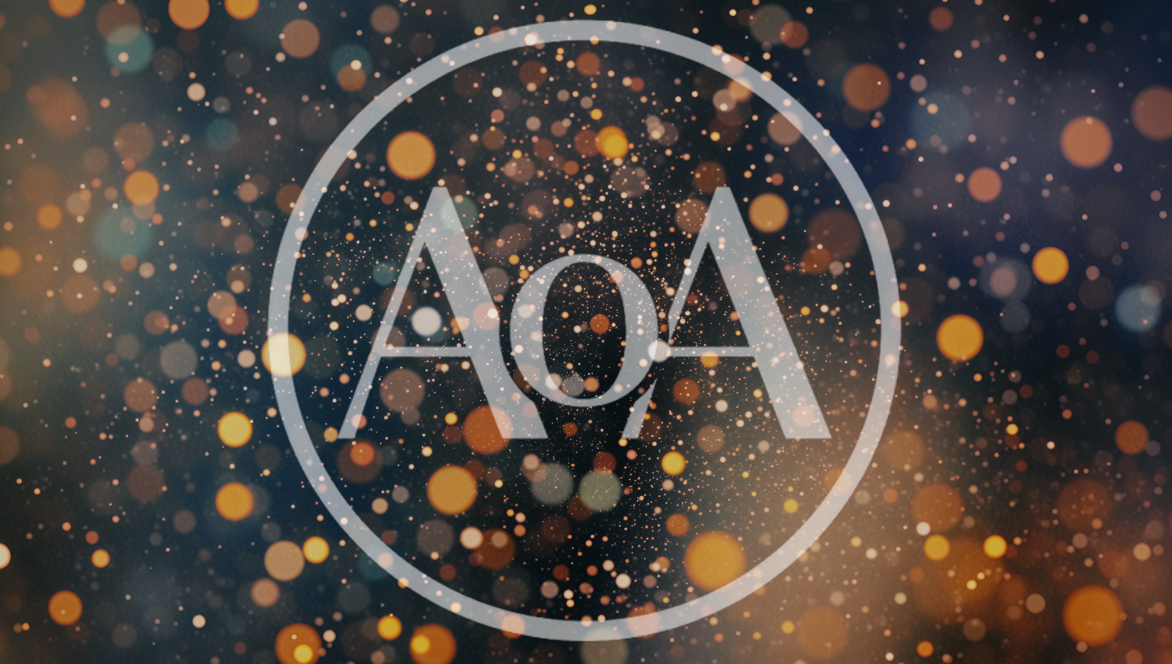Abstract Golden Bokeh Particles Floating On Dark Background