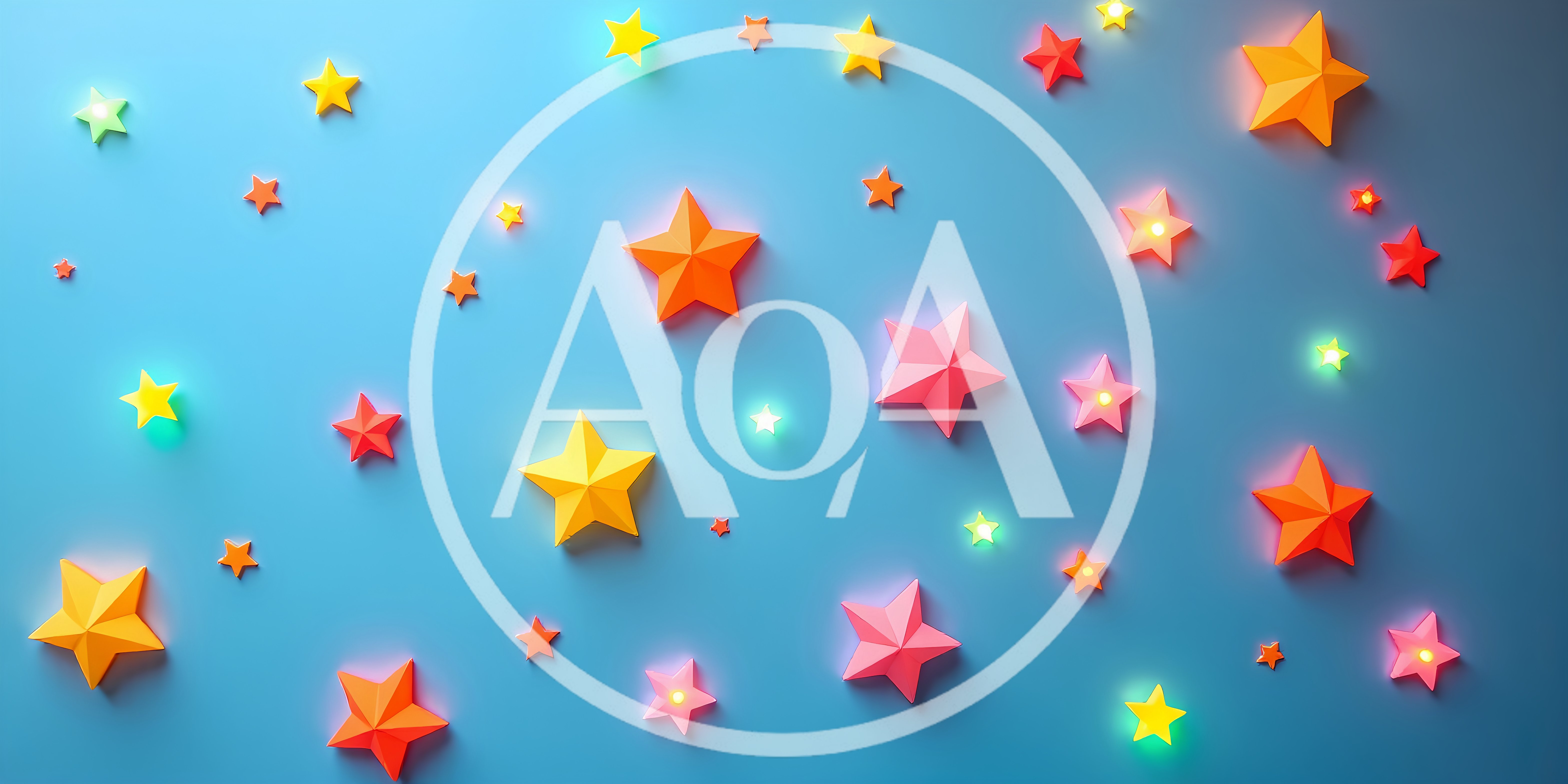 3D Rendered Colorful Stars On Blue Background