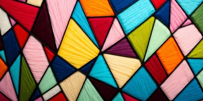 Abstract Geometric Pattern Of Colorful Thread Textures