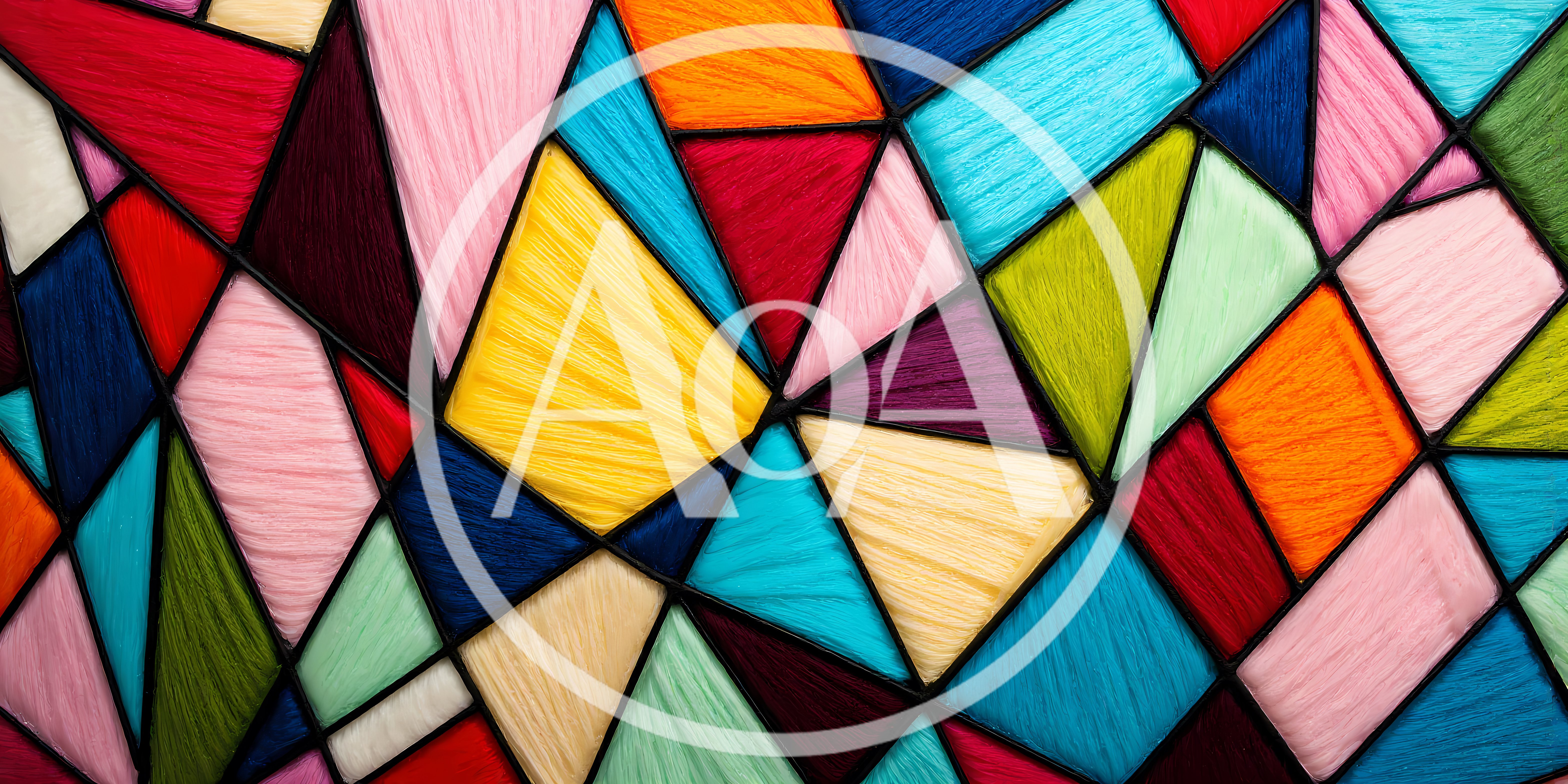 Abstract Geometric Pattern Of Colorful Thread Textures