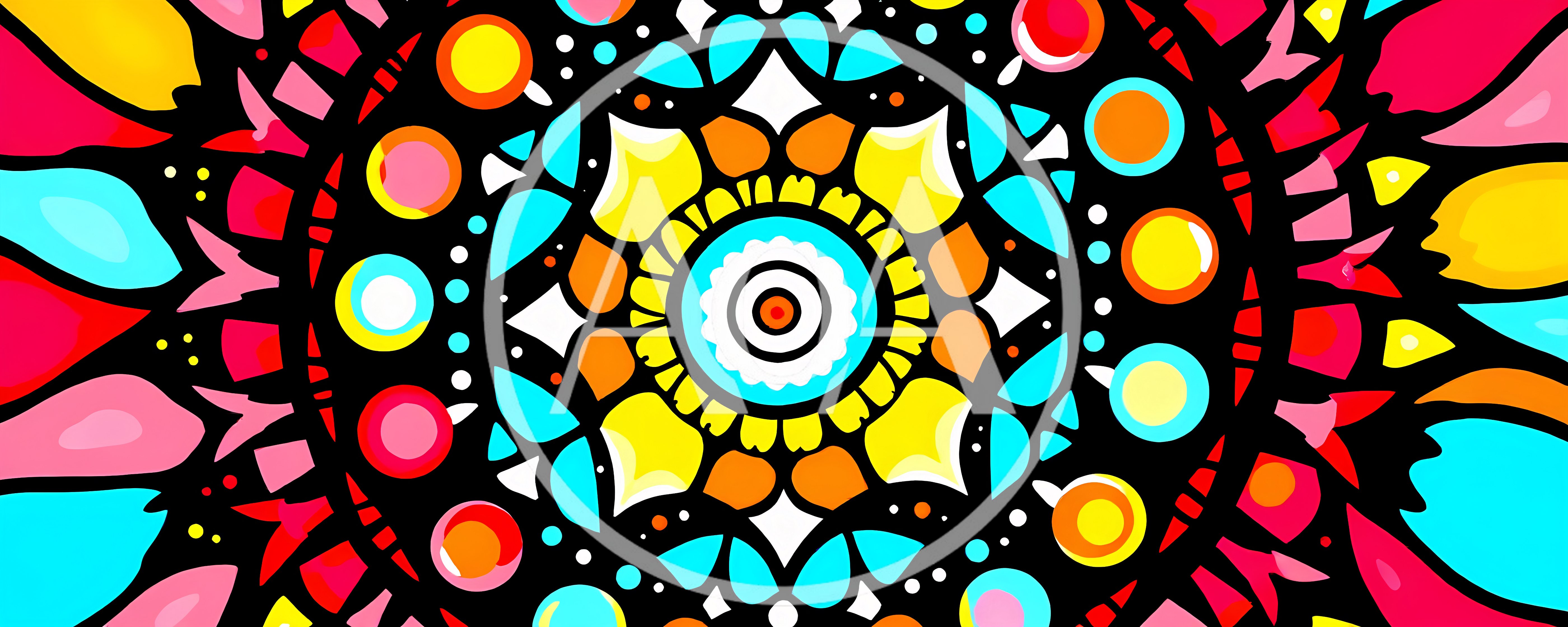 Vibrant Colorful Mandala Pattern With Geometric Shapes