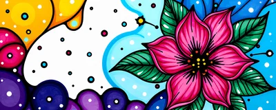 Vibrant Abstract Floral Illustration With Bold Colors