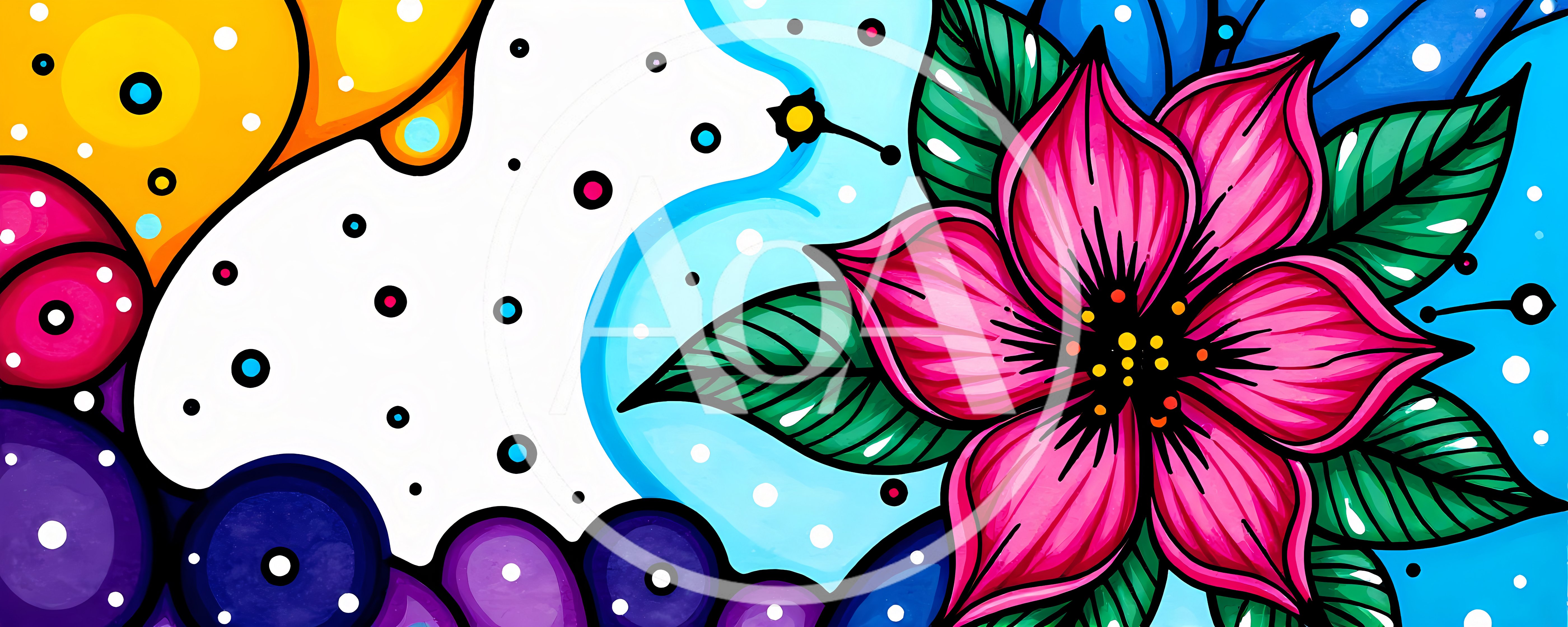 Vibrant Abstract Floral Illustration With Bold Colors